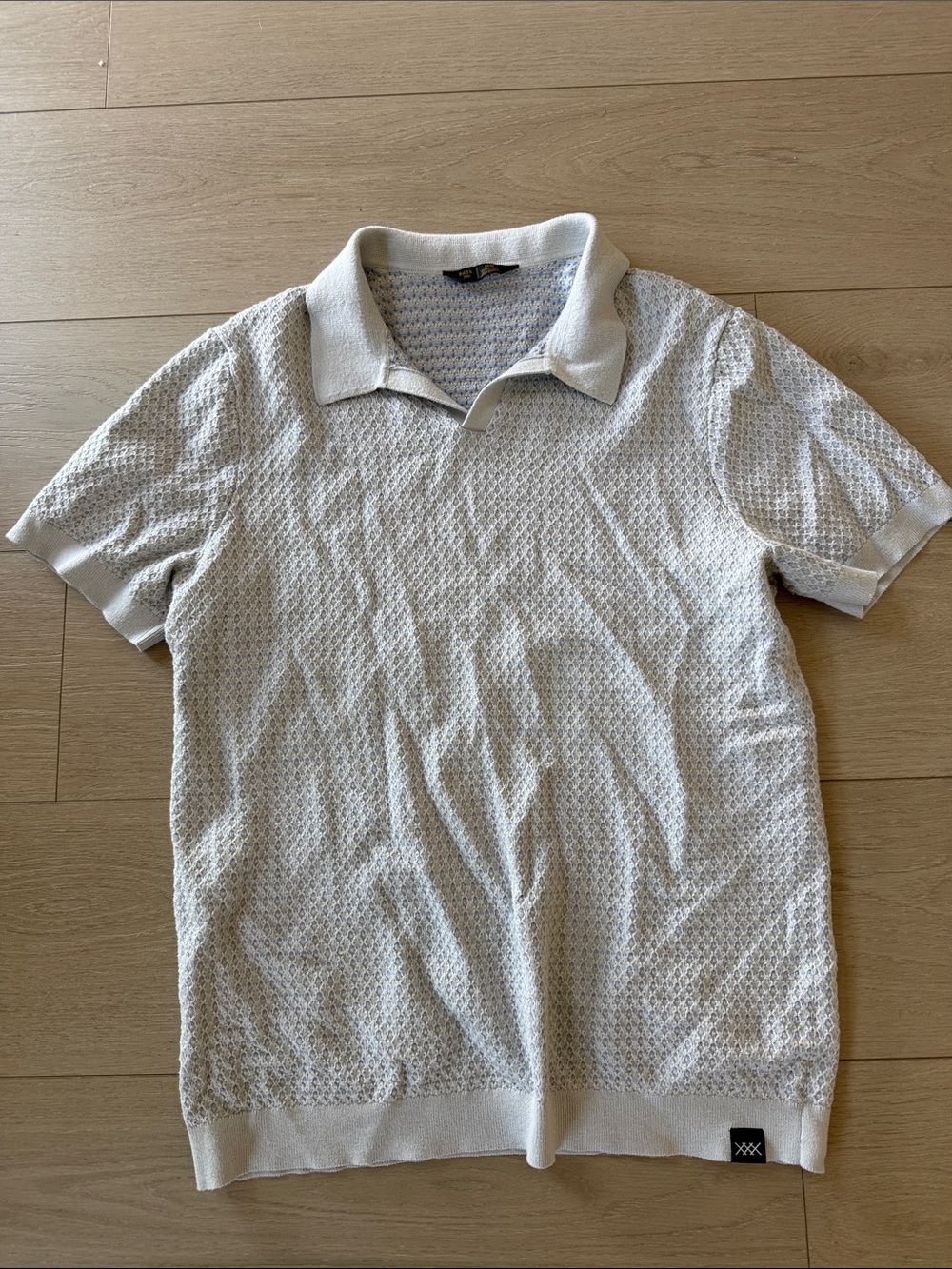 RHONE Light Gray Textured Polo
